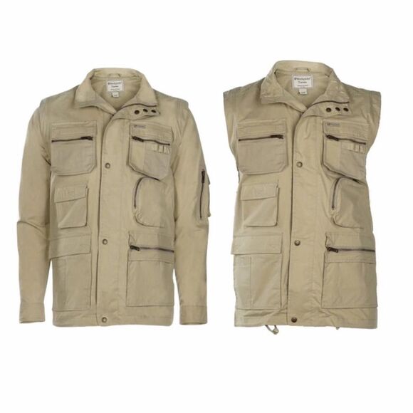Unbranded Other - Weekender Convertible Jacket Traveler Adventure Series Khaki/Tan Mens Size Large